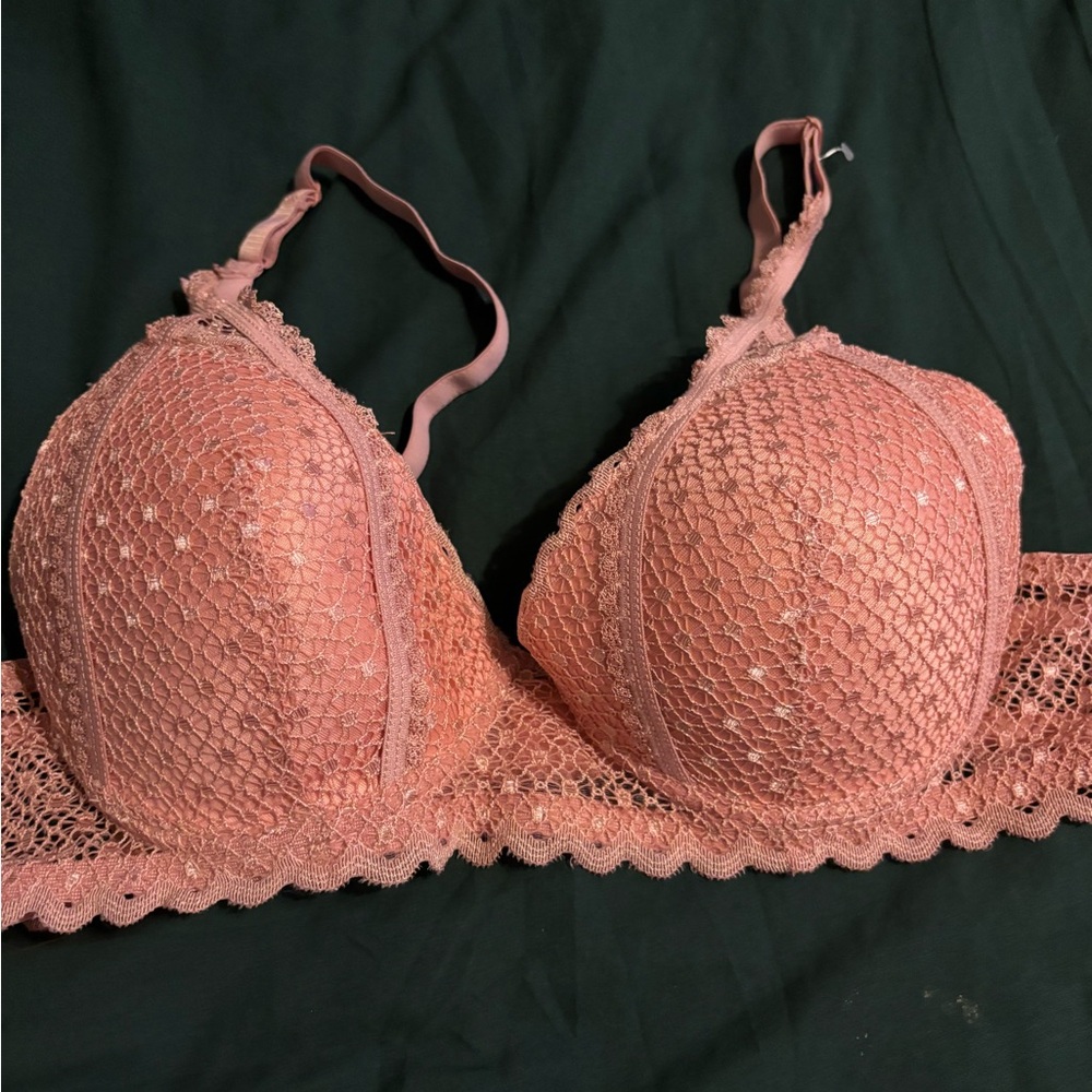 Jenni Pink Lace Padded Bra with Underwire Support